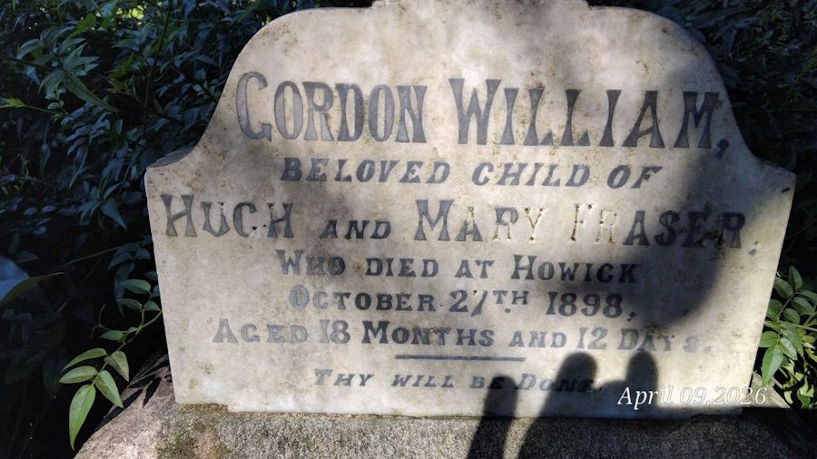 FRASER Gordon William -1898