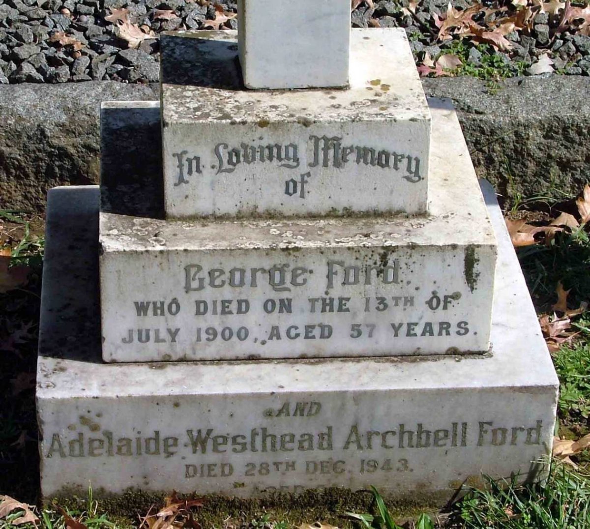 FORD George 1843-1900 &amp; Adelaide Westhead Archbell -1943