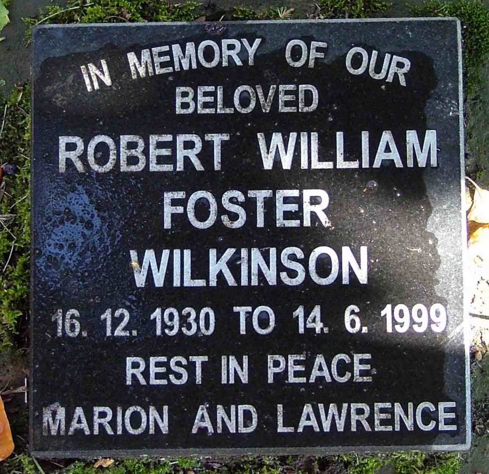 WILKINGSON Robert William Foster 1930-1999