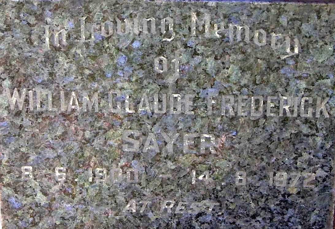 SAYER William Claude Frederick 1900-1972
