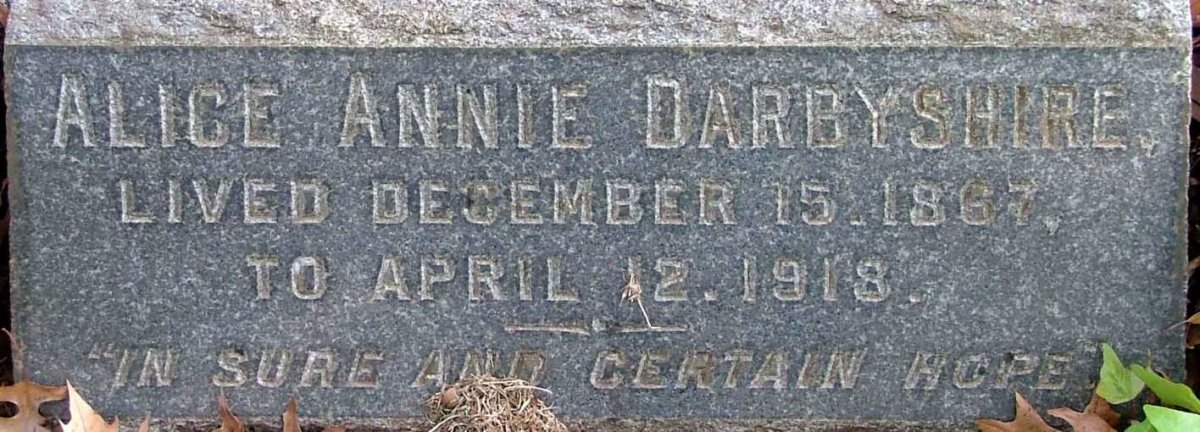 DARBYSHIRE Alice Annie 1867-1918