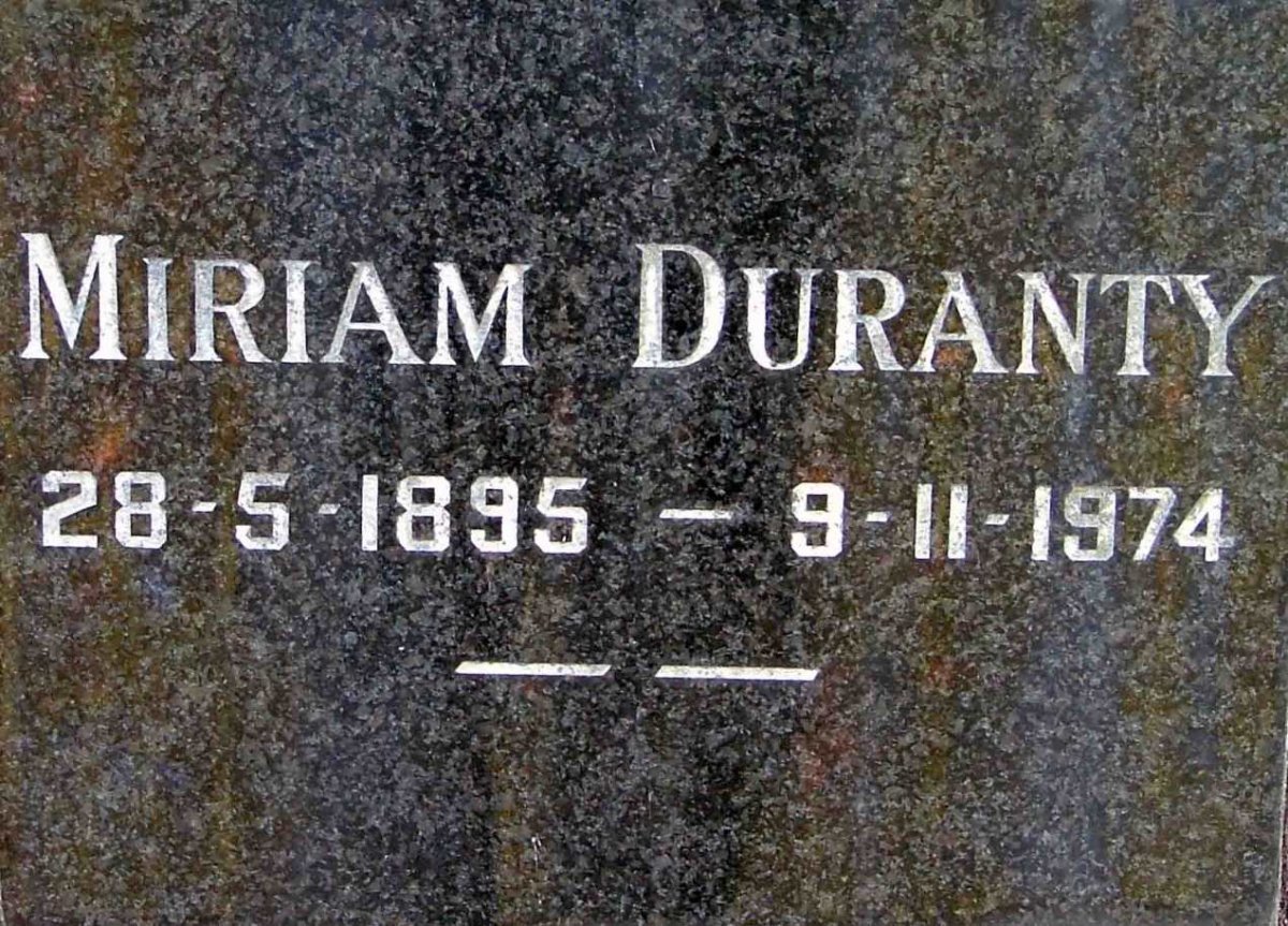 DURANTY Miriam 1895-1974