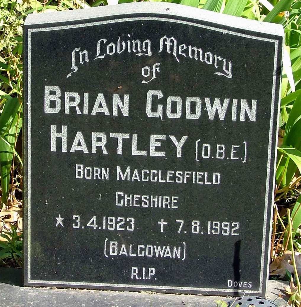 HARTLEY Brian Godwin 1923-1992
