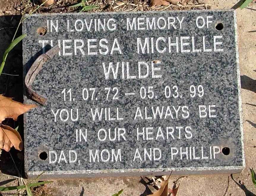 WILDE Theresa Michelle 1972-1999