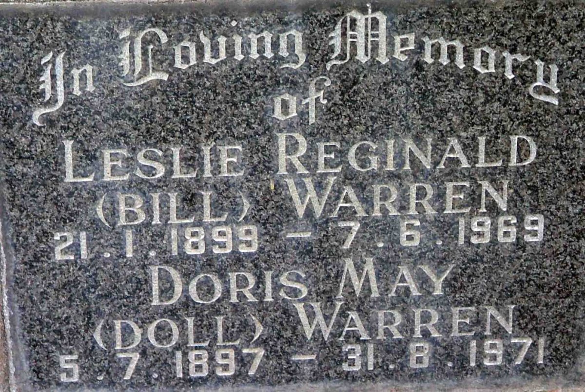 WARREN Leslie Reginald 1899-1969 &amp; Doris May 1897-1971