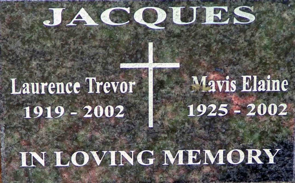 JACQUES Laurence Trevor 1919-2002 &amp; Mavis Elaine 1925-2002