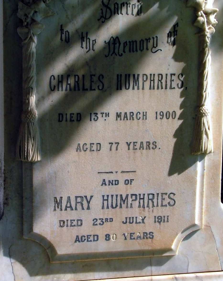 HUMPHRIES Charles 1833-1900 &amp; Mary 1831-1911