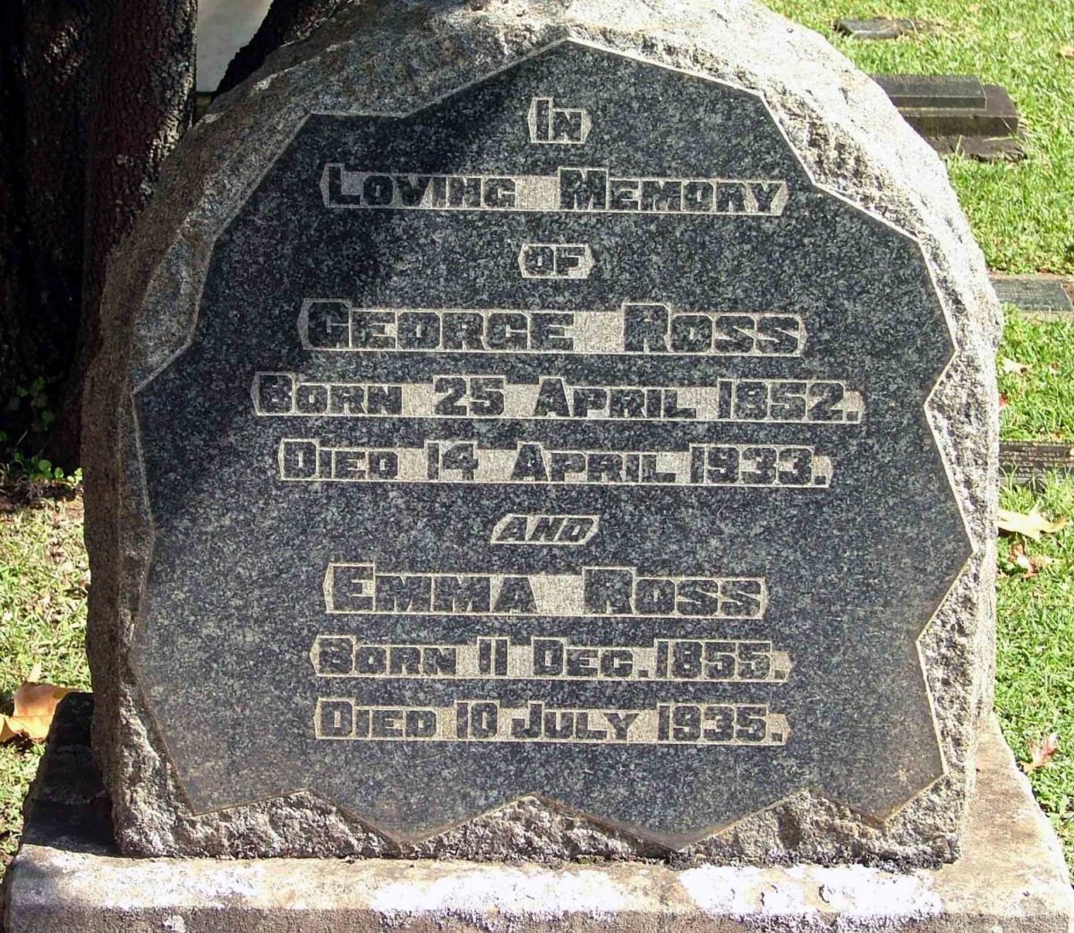 ROSS George 1852-1933 &amp; Emma 1855-1935