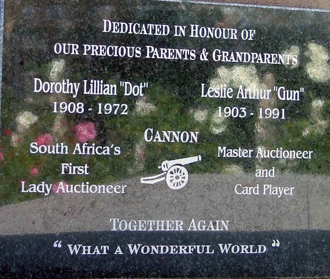 CANNON Leslie Arthur 1903-1991 &amp; Dorothy Lillian 1908-1972