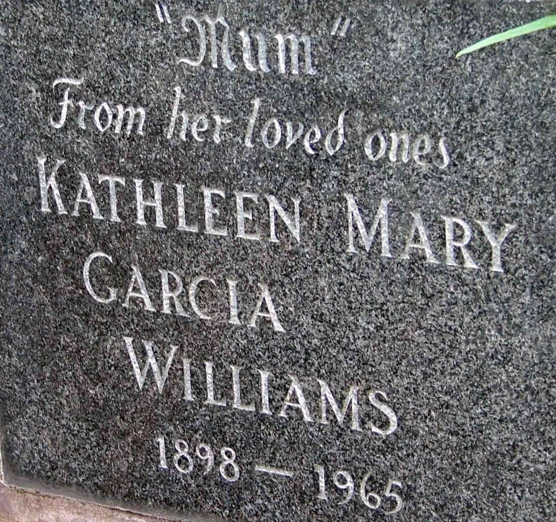 WILLIAMS Kathleen Mary Garcia 1898-1965
