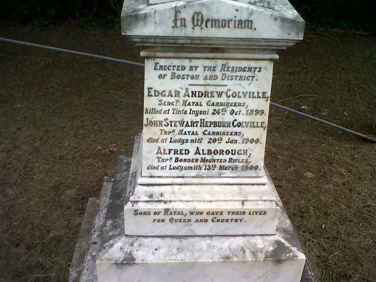 COLVILLE Edgar Andrew -1899 :: COLVILLE John Stewart Hepburn -1900 :: ALBOROUGH Alfred -1900