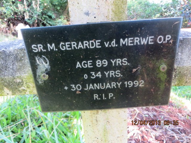 MERWE Gerarde, v.d. -1992