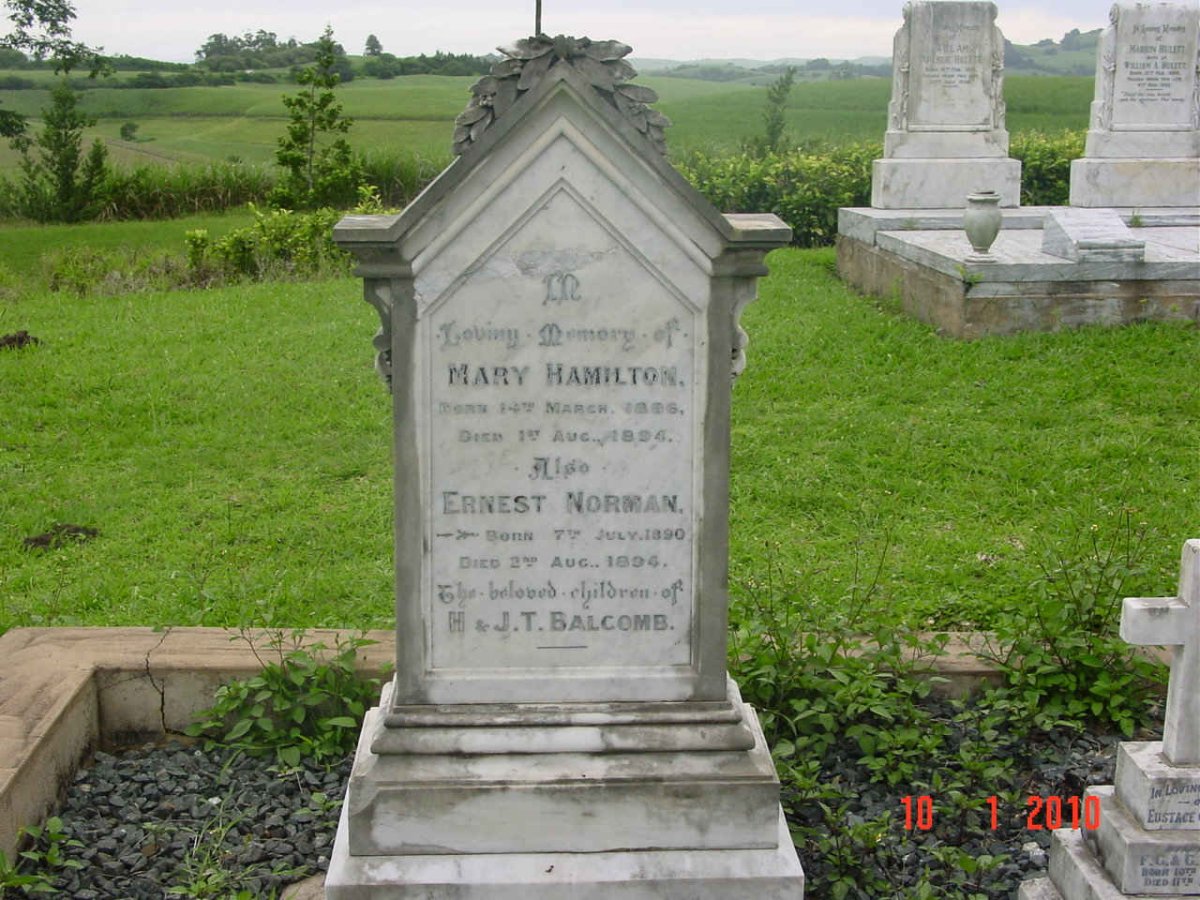 BALCOMB Mary Hamilton 1886-1894 :: BALCOMB Ernest Norman 1890-1894