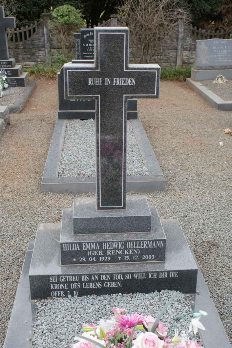 OELLERMANN Hilda Emma Hedwig nee RENCKEN 1929-2003