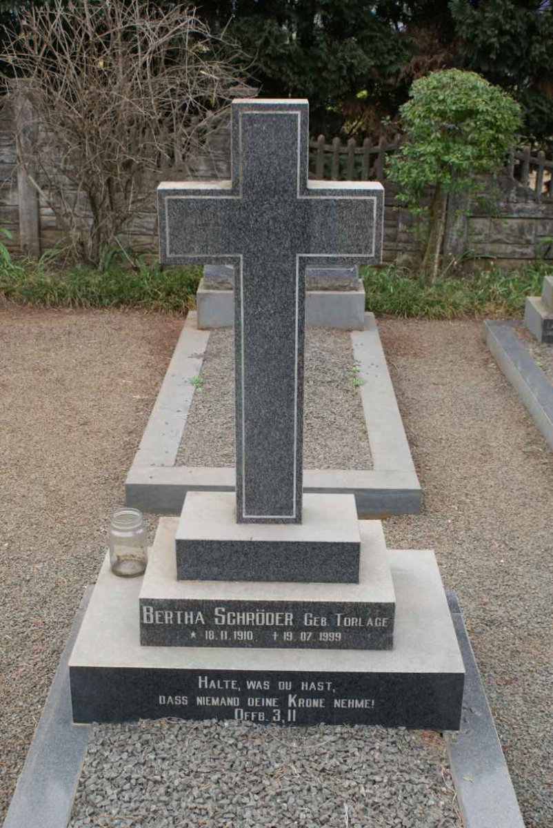 SCHRODER Bertha nee TORLAGE 1910-1999