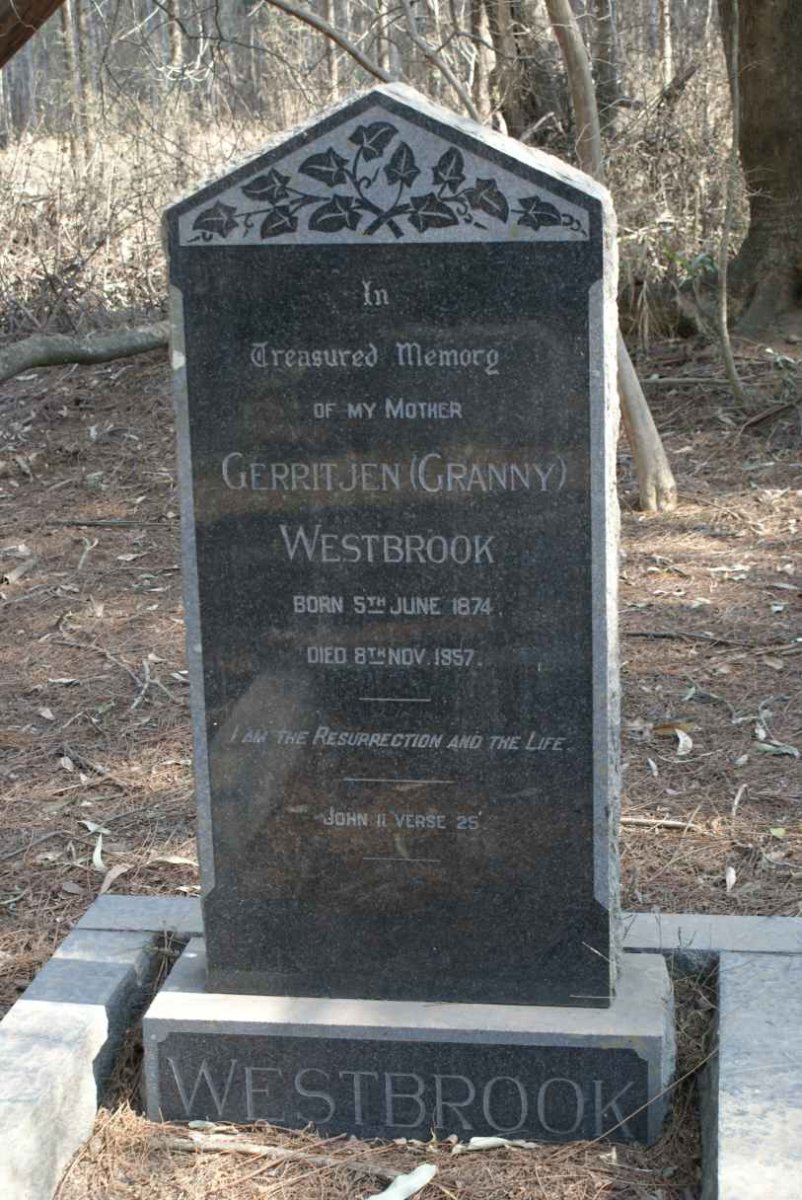 WESTBROOK Geritjen 1874-1957