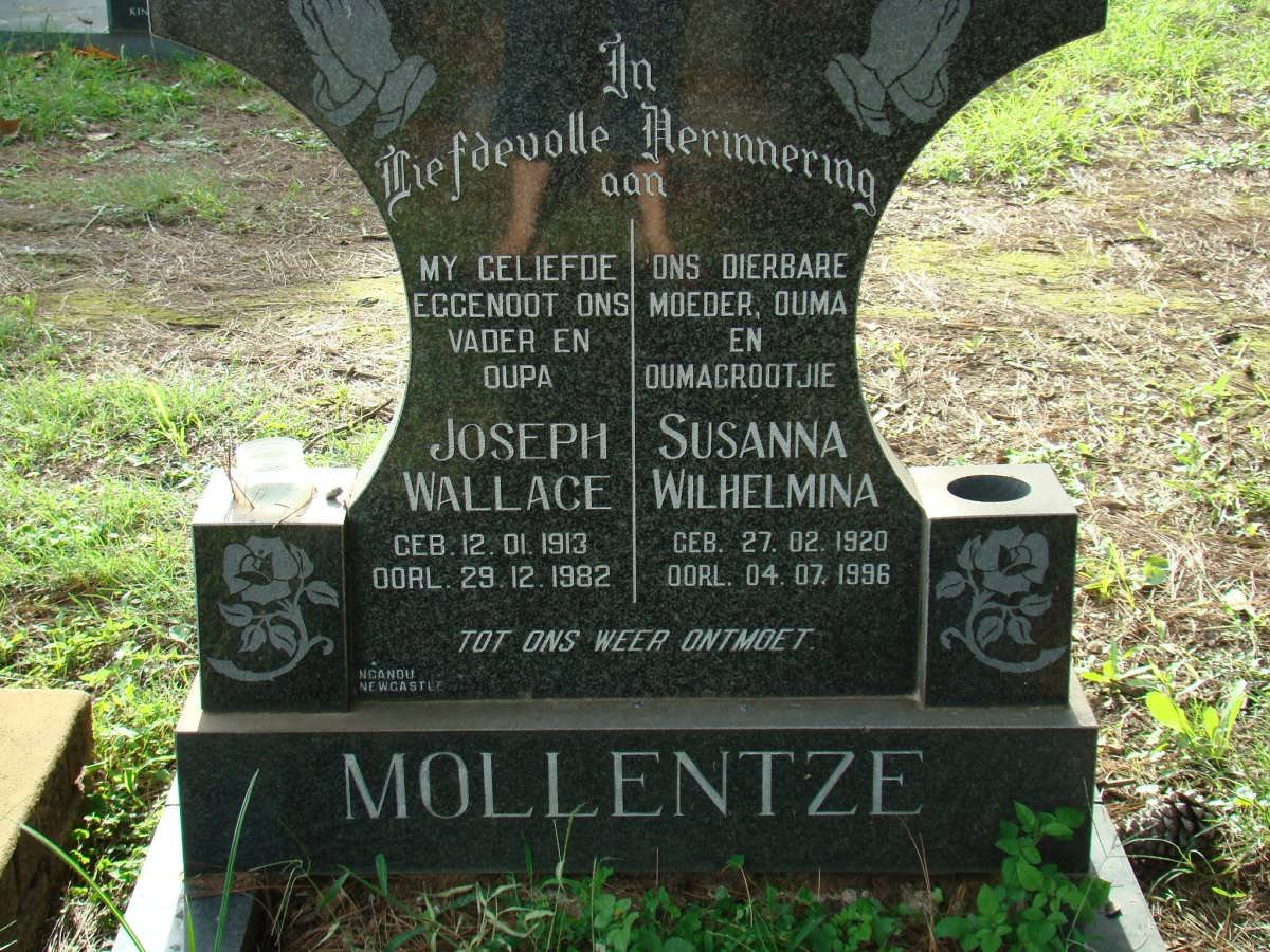MOLLETZE Joseph Wallace 1913-1952 &amp; Susanna Wilhelmina 1920-1996