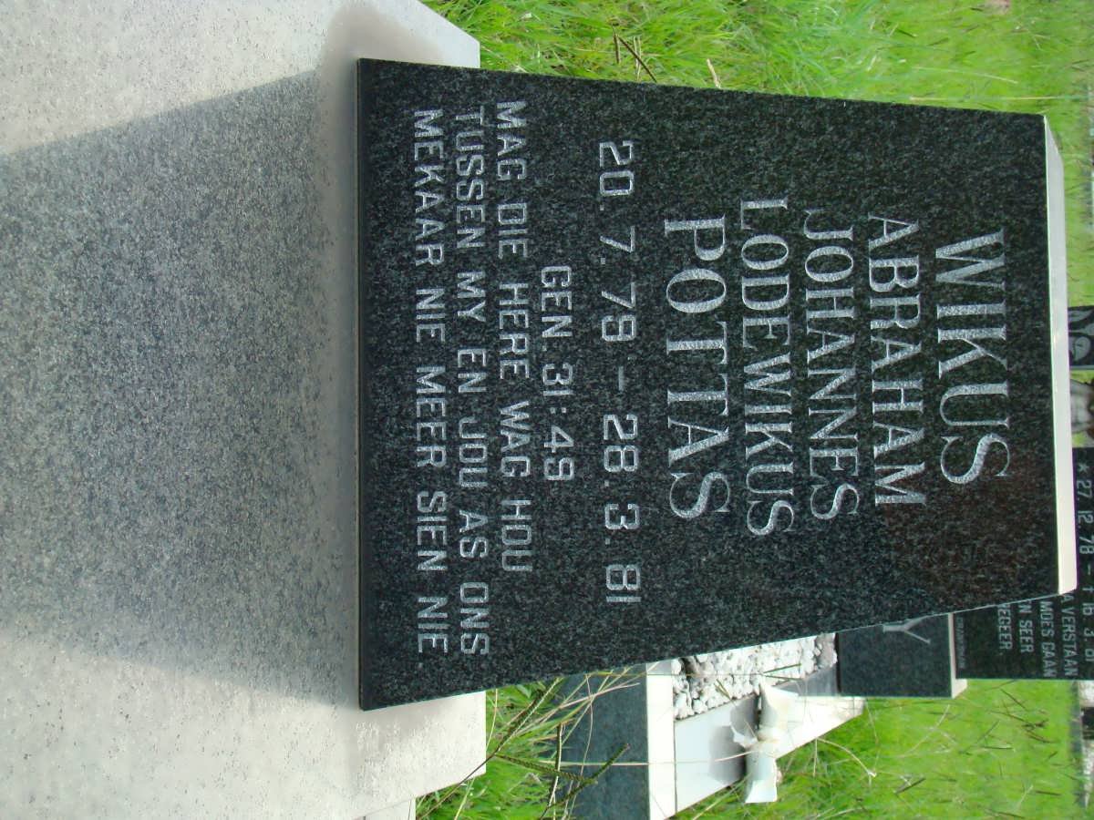 POTTAS Abraham Johannes Lodewikus 1979-1981