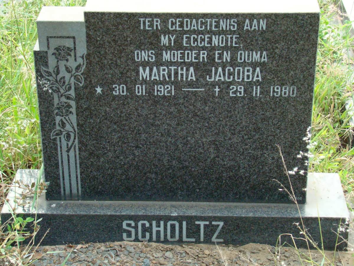 SCHOLTZ Martha Jacoba 1921-1980
