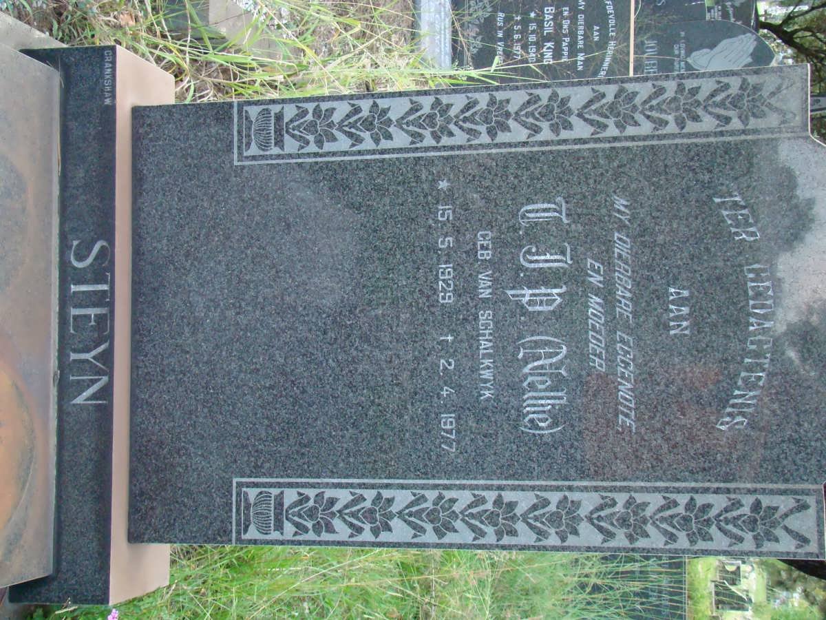 STEYN T.J.P. nee VAN SCHALKWYK 1929-1977