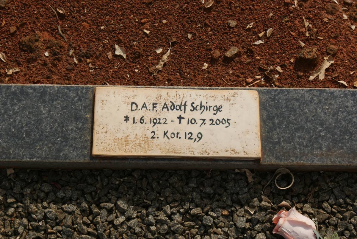 SCHIRGE D.A.F. Adolf 1922-2005