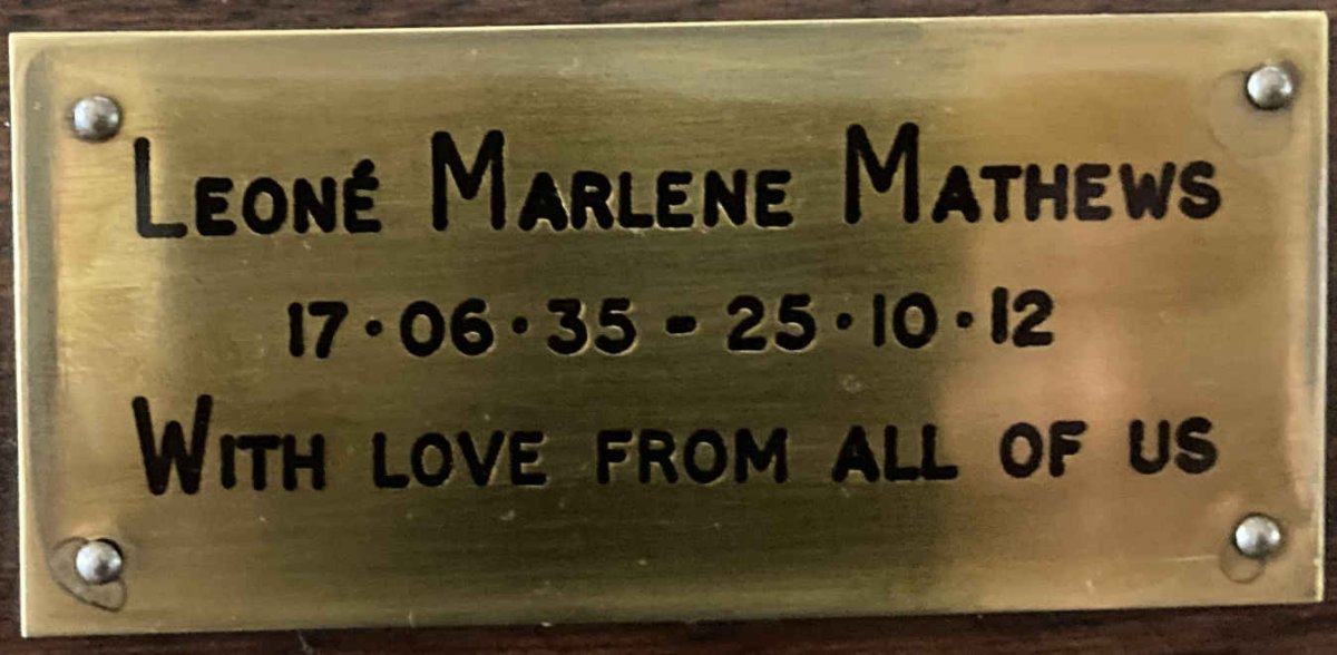 MATHEWS Leone Marlene ??35-??12