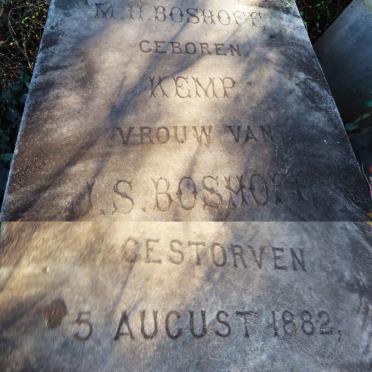BOSHOFF Maria Helena nee KEMP -1882