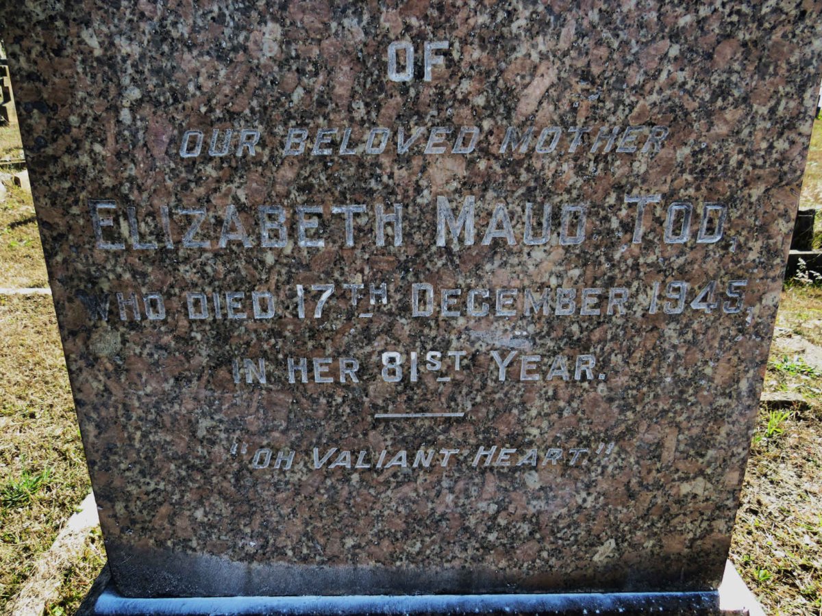 BROMFIELD Elizabeth Maud Tod -1945 :: BROMFIELD Percy 1887-1887 _3