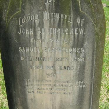 BARTHOLOMEW John -1923