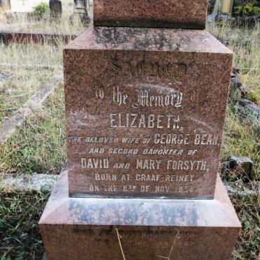 BEAN Elizabeth nee FORSYTH 1854-1882