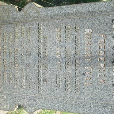 FELL Frederick Robert 1853-1907 &amp; Hannah Elizabeth 1854-1930