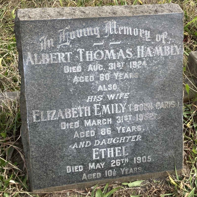 HAMBLY Albert Thomas -1924 & Elizabeth Emily PARIS -1952 :: HAMBLY Ethel -1905