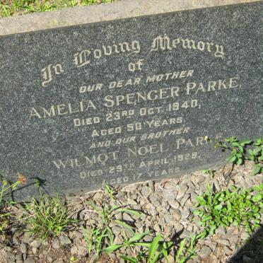 PARKE Amelia Spencer -1940 :: PARKE Wilmot Noel -1929
