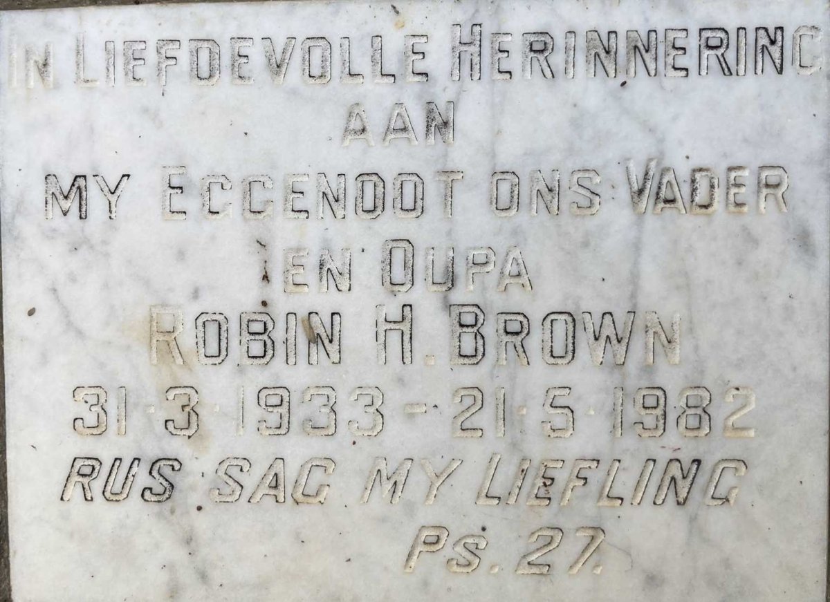 BROWN Robin H. 1933-1982