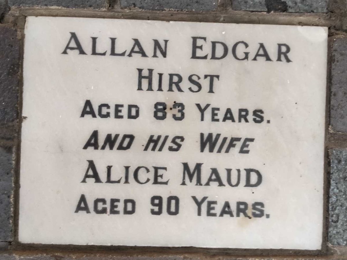 HIRST Allan Edgar & Alice Maud