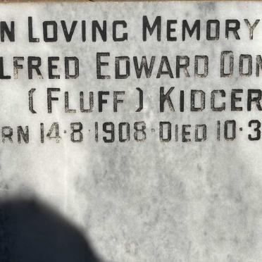 KIDGER Wilfred Edward Domleo 1908-1981