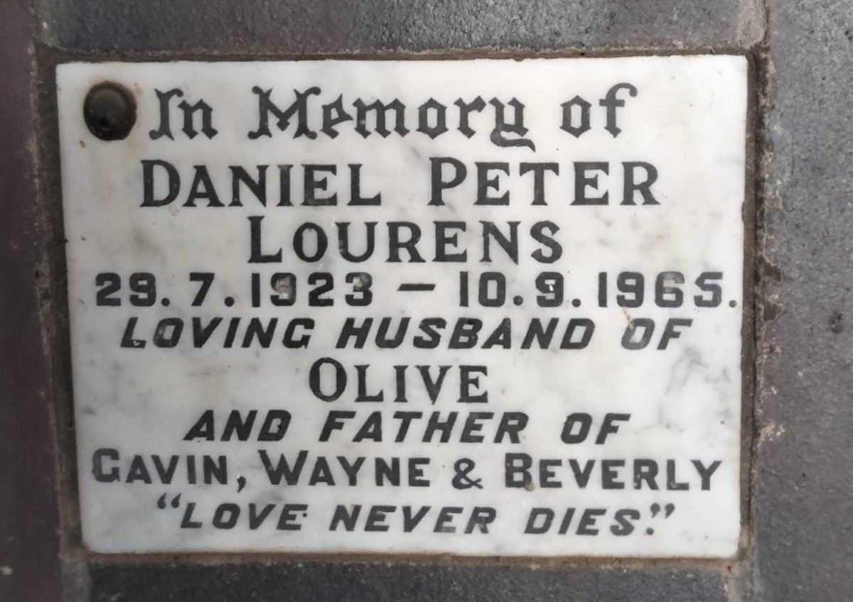 LOURENS Daniel Peter 1923-1965