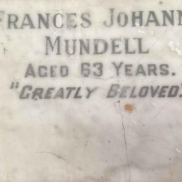 MUNDELL  Frances Johanna 