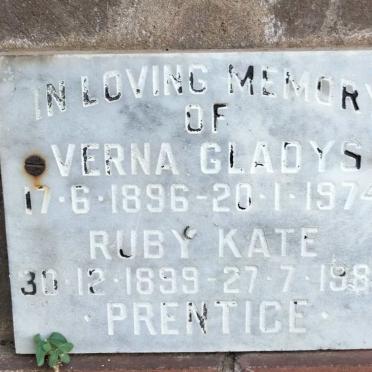 PRENTICE Verna Gladys 1896-1974 :: PRENTICE Ruby Kate 1899-1982