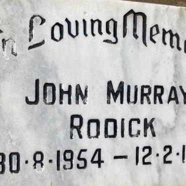 RODICK John Murray 1954-1987