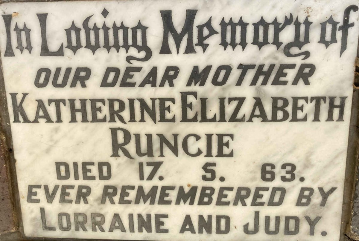 RUNCIE Katherine Elizabeth -1963