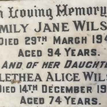 WILSON Emily Jane -1948 :: WILSON Alethea Alice -1962