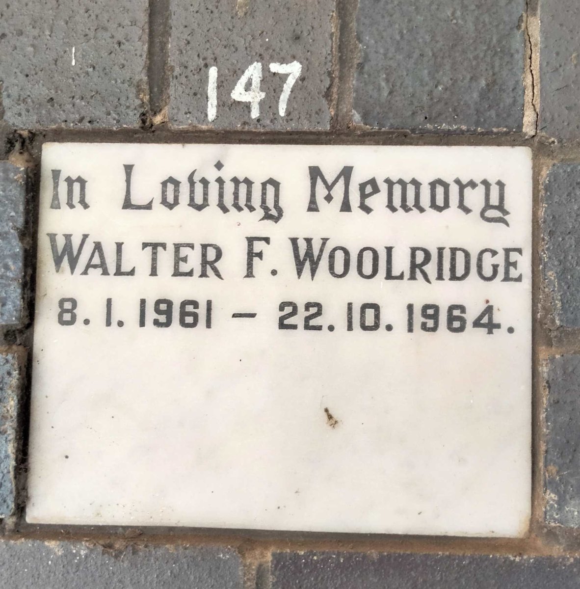WOOLRIDGE Walter F. 1961-1964