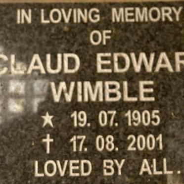 WIMBLE Claud Edward 1905-2001