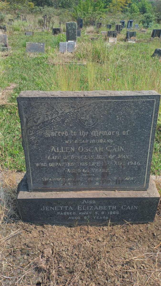 CAIN Allen Oscar -1946 & Jenetta Elizabeth -1966