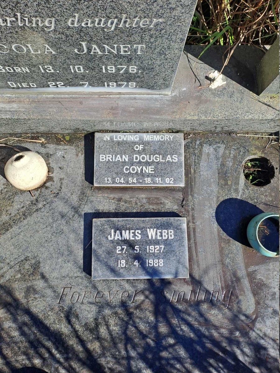 COYNE Brian Douglas 1954-2002 :: COYNE Nicola Janet 1976-1978 :: WEBB James 1927-1988 _2