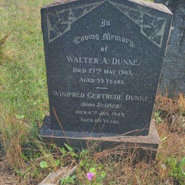 DUNNE Walter A. -1947 & Winifred Gertrude nee SUMNER -1949