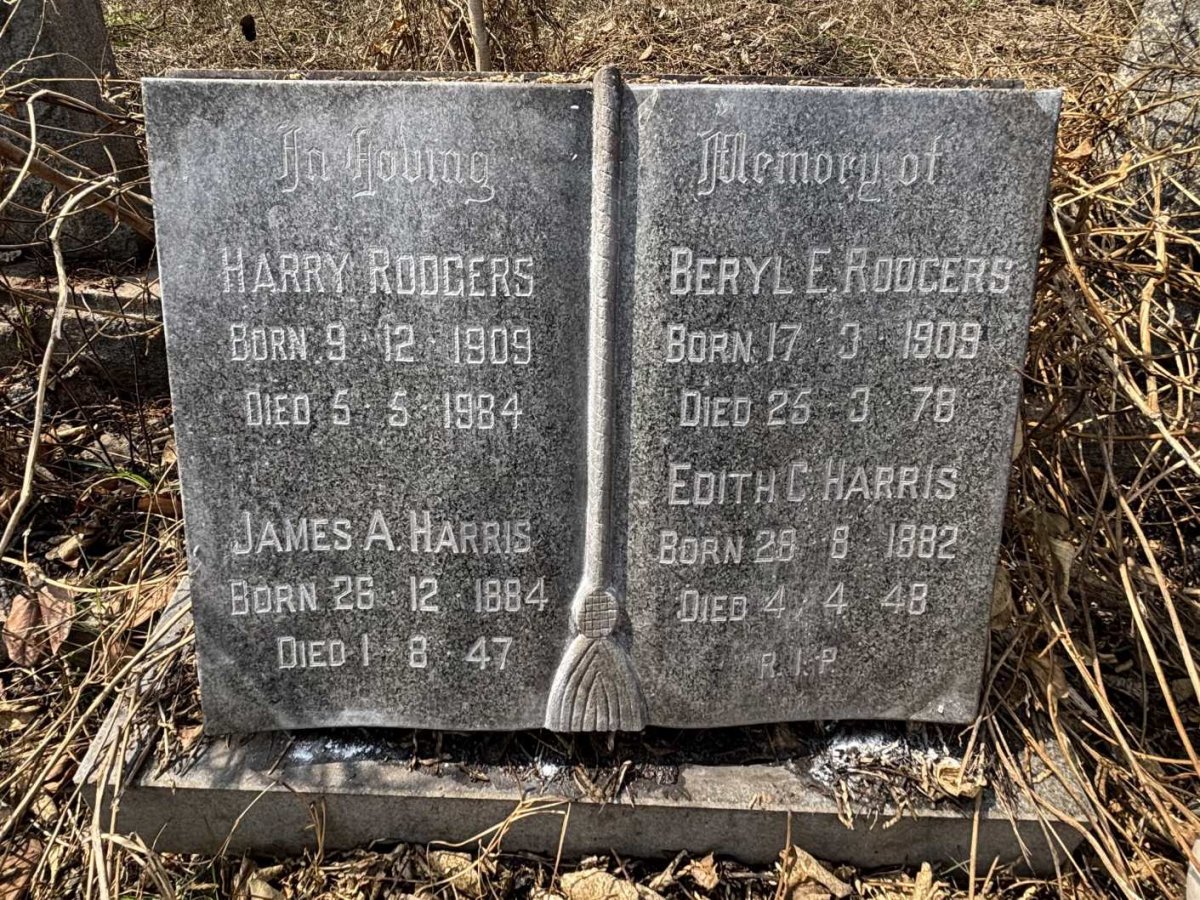 HARRIS James A. 1884-1947 & Edith C. 1882-1948 :: RODGERS Harry 1909-1984 & Beryl E. 1909-1978 