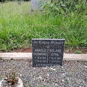 JANNEKER Roland Cyril 1936-2011 :: JANNEKER Arnold Desmond 1960-1983
