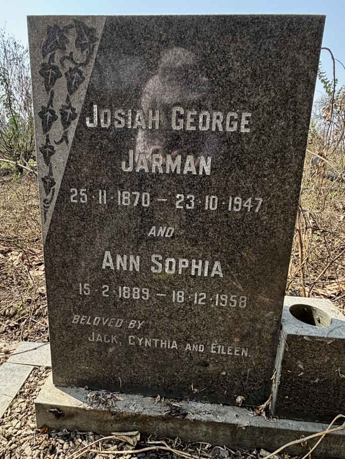 JARMAN Josiah George 1870-1947 & Ann Sophia 1889-1958